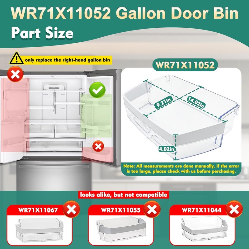 Modoo Upgraded WR71X11052, PS6883671 Gallon Door Bin Compatible with ge Refrigerator(some models): DFE28JSKFSS, GFE26GMKFES, GFE28GYNJFS, GWE23GYNHFS etc, Replaces AP5669350, 239D2487, 2692216 etc - Image 2